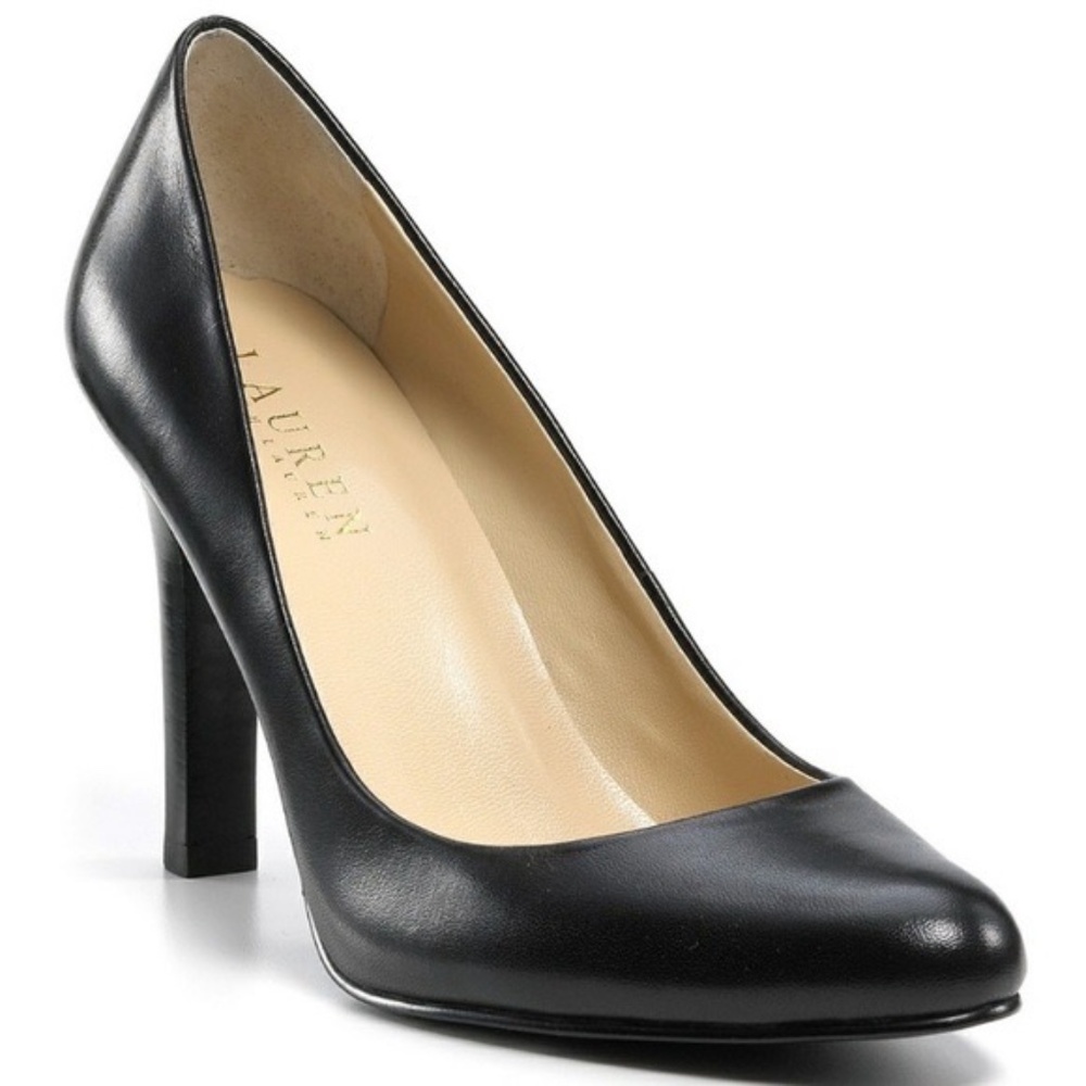 Ralph Lauren Zamora Leather Pump 3”, Black, Size 6, Like New